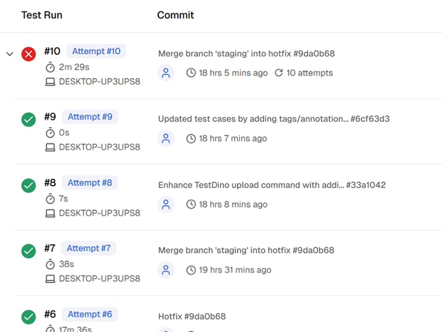 TestDino: Pull Request View