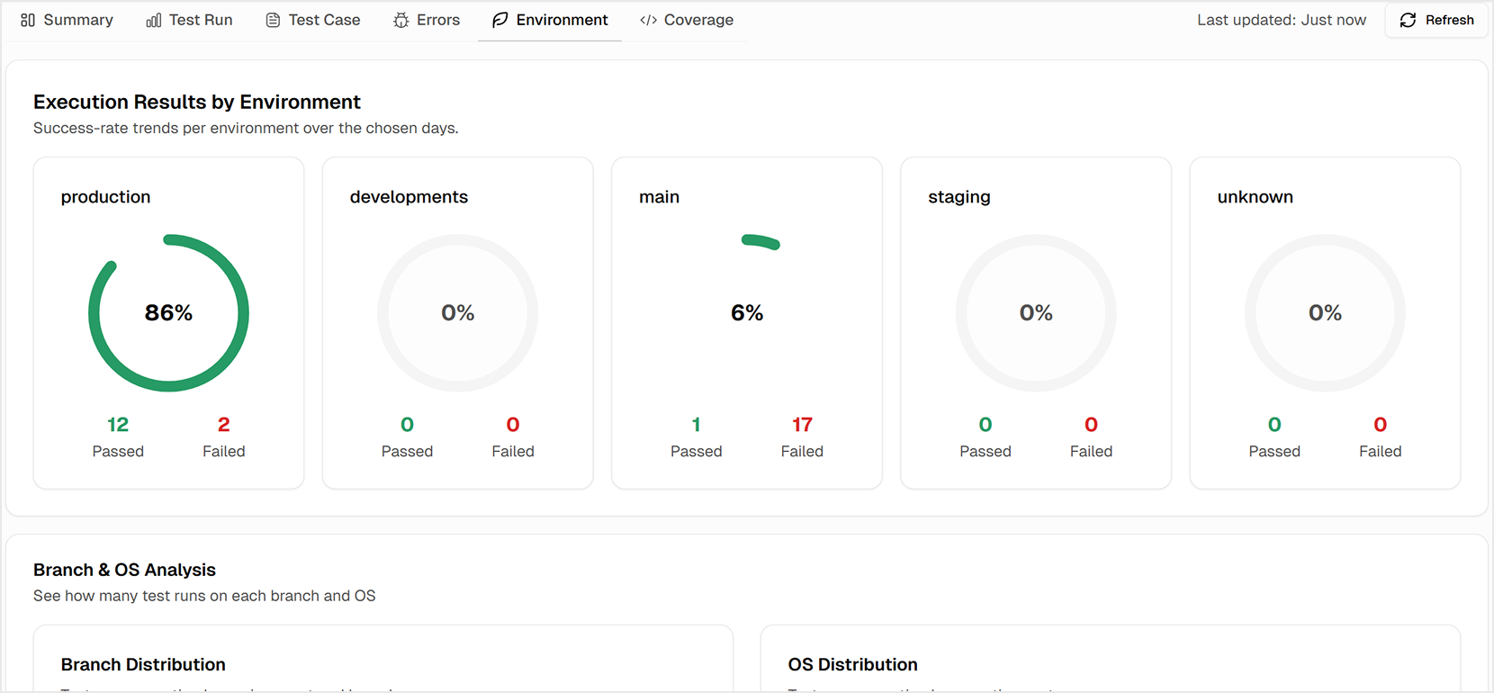 TestDino Playwright analytics Environment